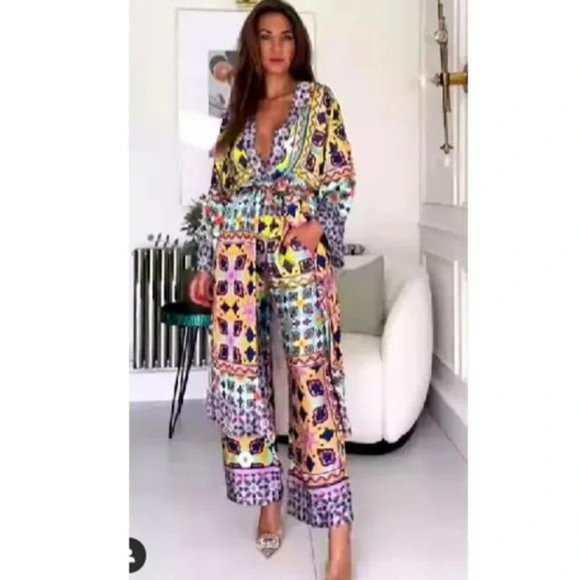 ZARA BELTED KIMONO - Picture 1 of 8